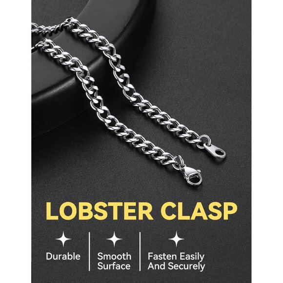 Miami Cuban Link Chain Necklace for Men Stainless Steel 4.8mm Plated Hip Hop - Picture 4 of 9